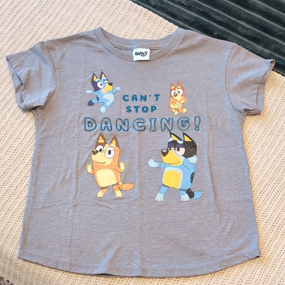 Bluey Gray Kids T-Shirt - Size 7-8